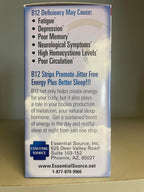 Essential Source Sublingual Strips with Vitamin B12, Biotin, B6 & Folate - 2000 mcg Methylcobalamin - 30 Strips