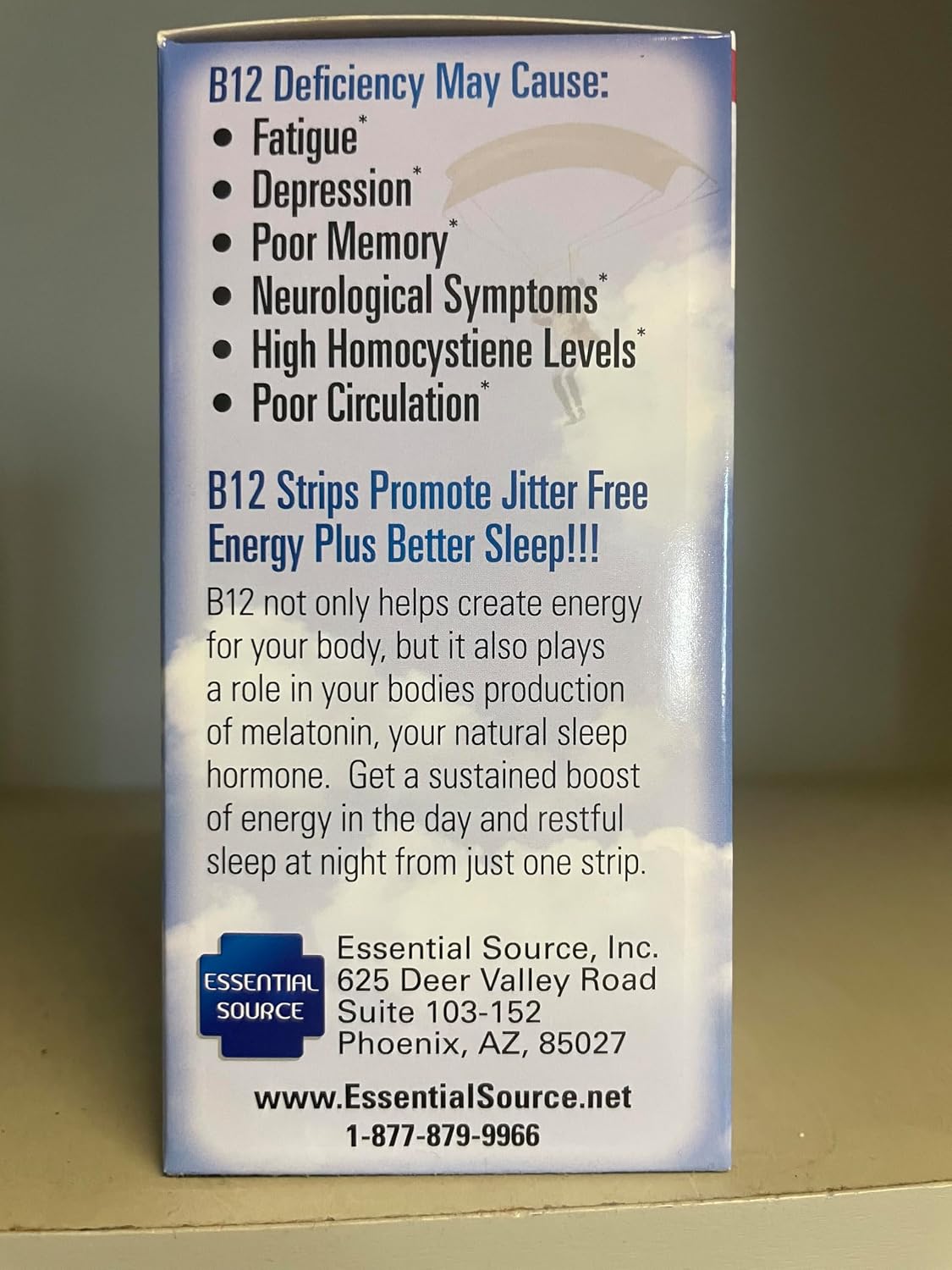 Essential Source Sublingual Strips with Vitamin B12, Biotin, B6 & Folate - 2000 mcg Methylcobalamin - 30 Strips