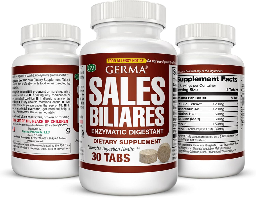 Germa Sales Biliares Suplemento Dietético Natural Ayuda Hígado 30 Comprimidos