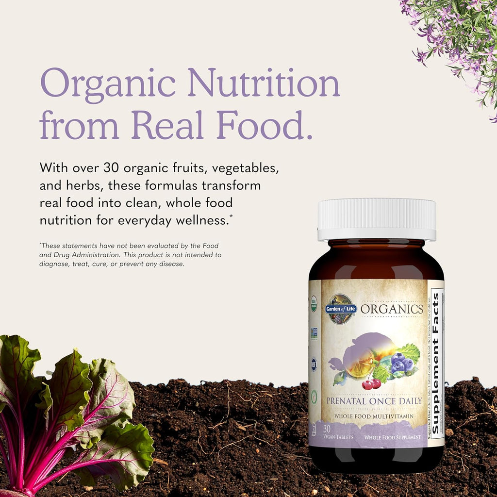 Garden of Life Mykind Prenatal Once Daily Orgánico, 30 Comprimidos