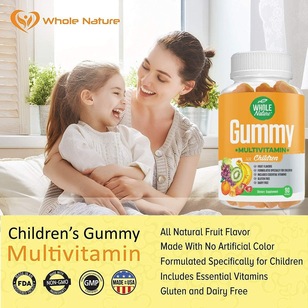 Whole Nature Kids Vitamins - Multivitamínico Completo en Gominolas para Niños, 90 unidades