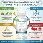 Nutrition Strength Kidney Support for Dogs - Apoyo Renal, Vejiga y Tracto Urinario, con Arándano Rojo Orgánico y Astrágalo, 120 Comprimidos Masticables