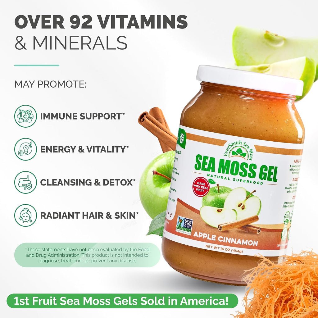 EverSmith Organics - Gel de Musgo Marino Silvestre Irish | Sabor Manzana Canela