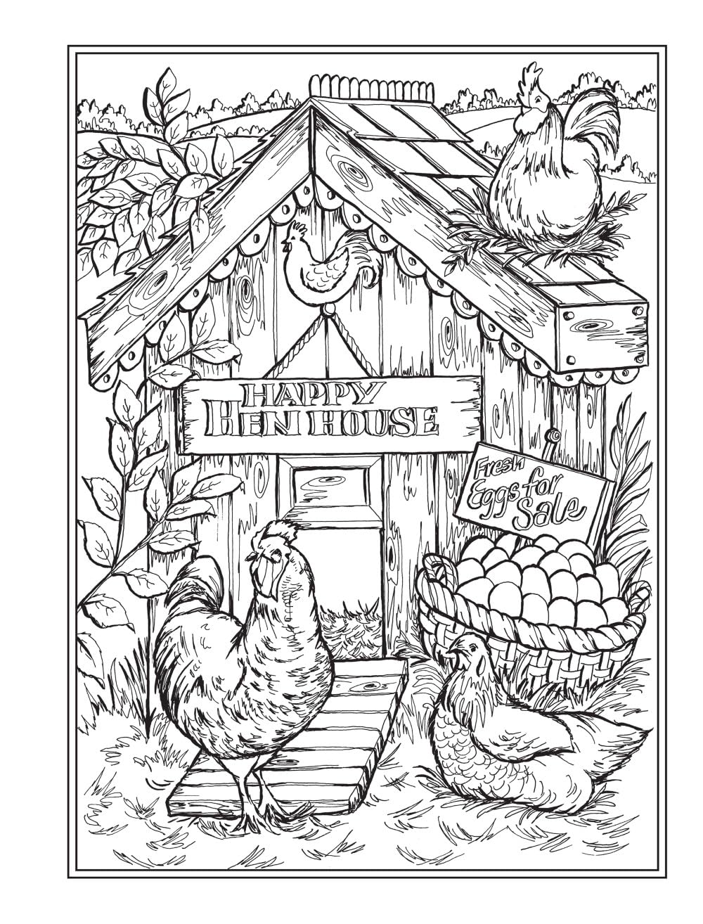 Libro para colorear Creative Haven Country Farm Scenes: Relájate y encuentra tus verdaderos colores (Libros para colorear para adultos: En el campo)