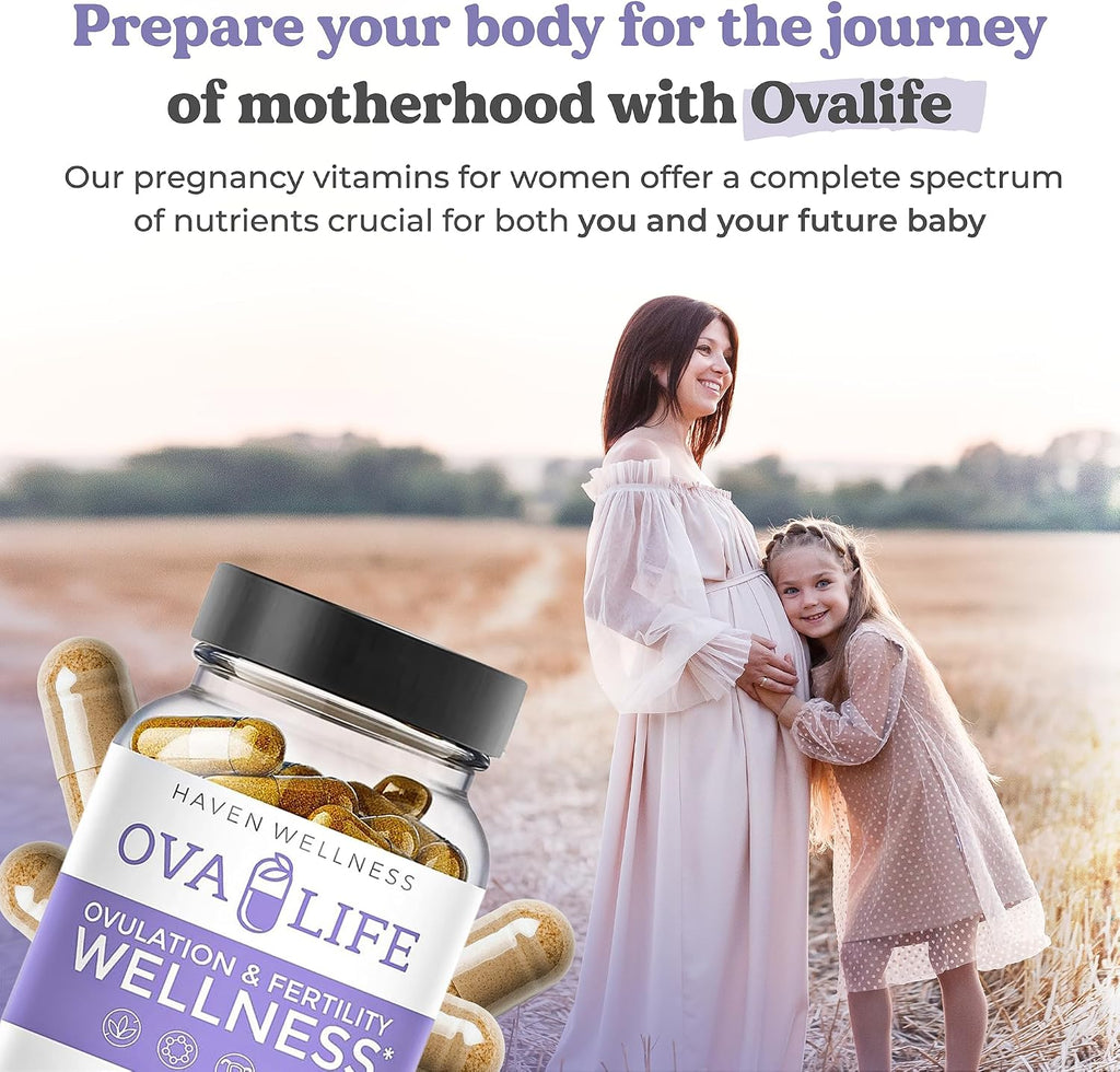 Ovalife Suplemento de Fertilidad para Mujeres - Equilibrio Hormonal y Apoyo Ovárico - 60 Cápsulas - Vitaminas con Folato para la Concepción y Ovulación - 22 Nutrientes Clave