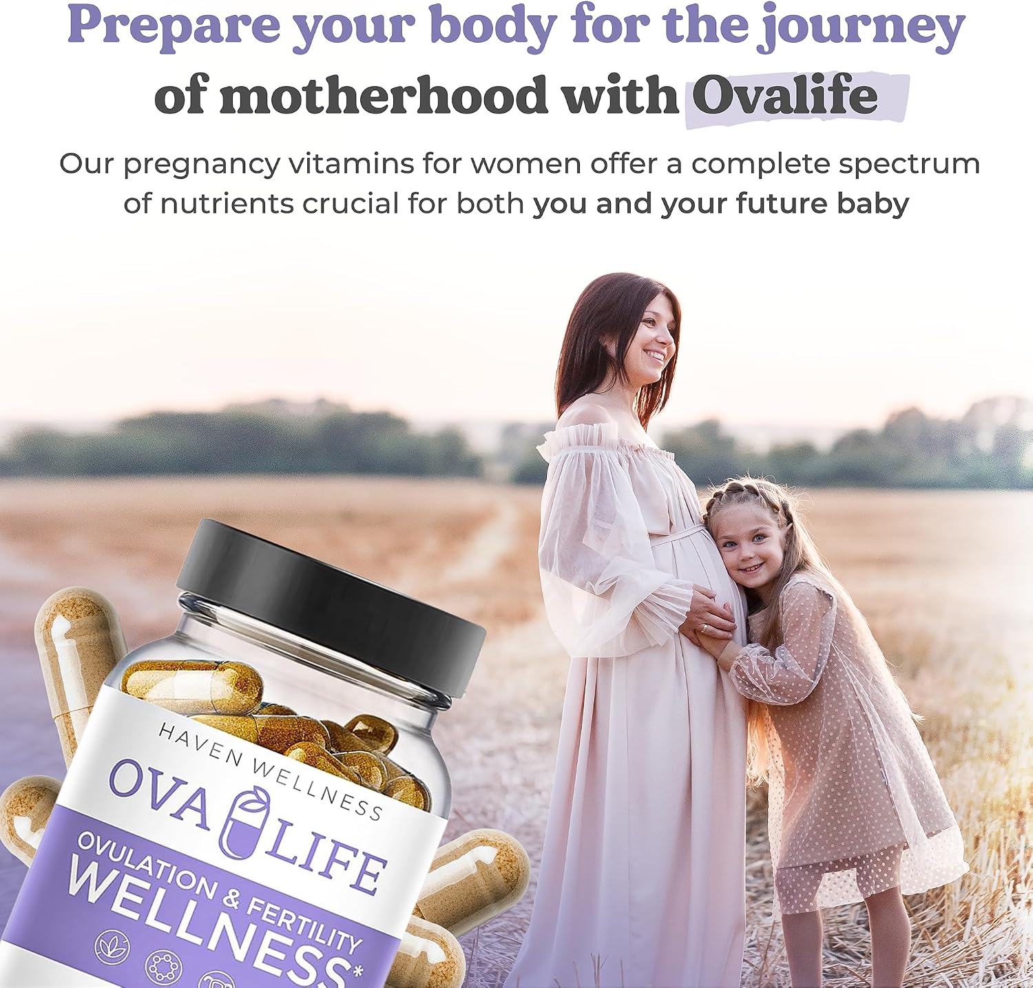 Ovalife Suplemento de Fertilidad para Mujeres - Equilibrio Hormonal y Apoyo Ovárico - 60 Cápsulas - Vitaminas con Folato para la Concepción y Ovulación - 22 Nutrientes Clave