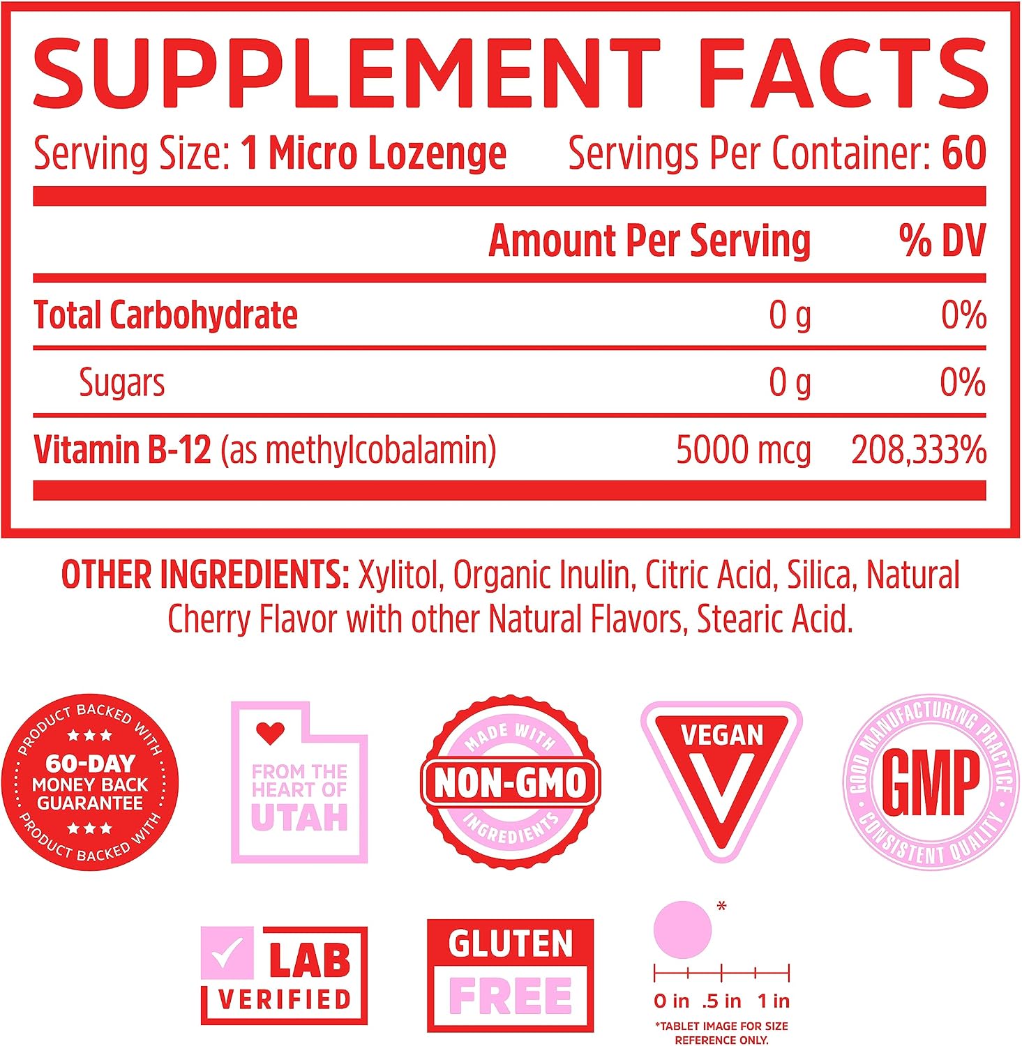 Zhou Methyl B12 - Metilcobalamina 5000 mcg - 60 Microgrageas Veganas