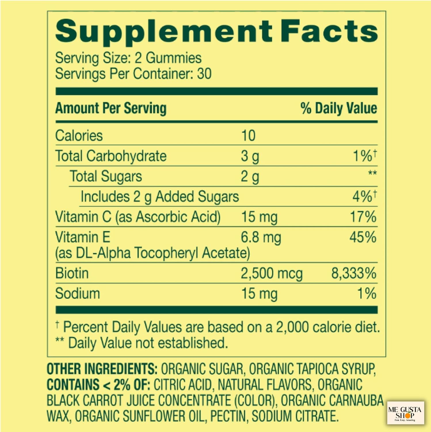 Spring Valley Biotina Gominolas Vegetarianas, Fresa, 2500 mcg, 60 unidades