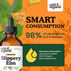 Wild & Organic Slippery Elm Liquid Drops - Apoyo Digestivo, Pulmonar y para la Mujer - 118 ml