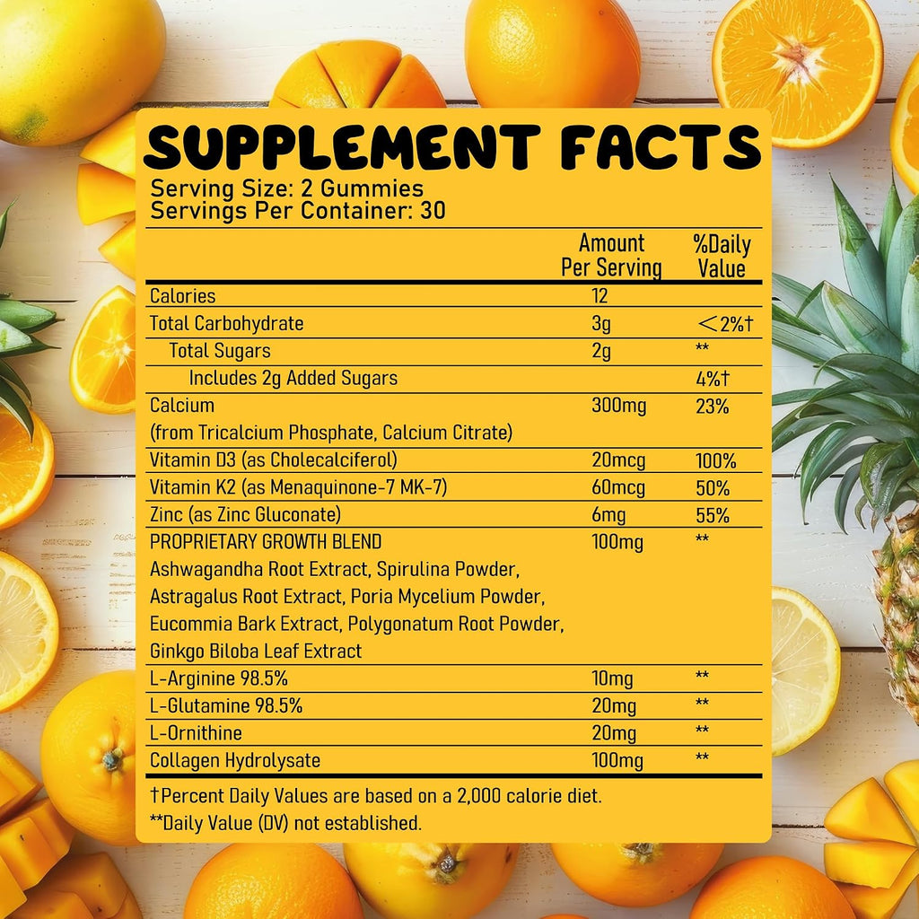 Juneno Gominolas de Vitaminas para el Crecimiento - Suplemento Multivitamínico para Adolescentes