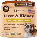 Suplemento Hepático y Renal para Perros – 90 Masticables Blandos con Cardo Mariano, Arándano Rojo, Diente de León, Cúrcuma y Astrágalo