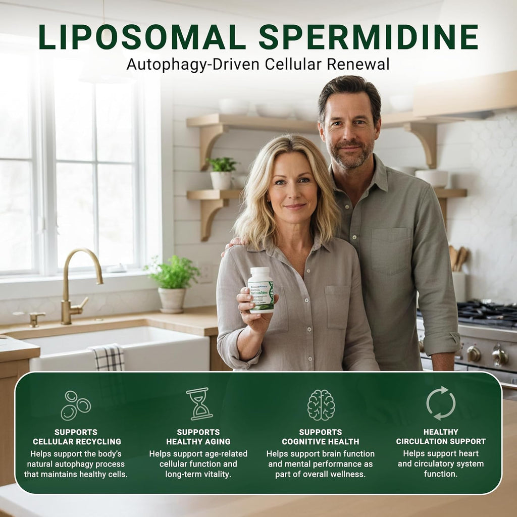 GenuinePurity Espermidina Liposomal 8 mg - 60 Cápsulas - Extracto de Germen de Trigo - Vegano, Sin Gluten, No-GMO
