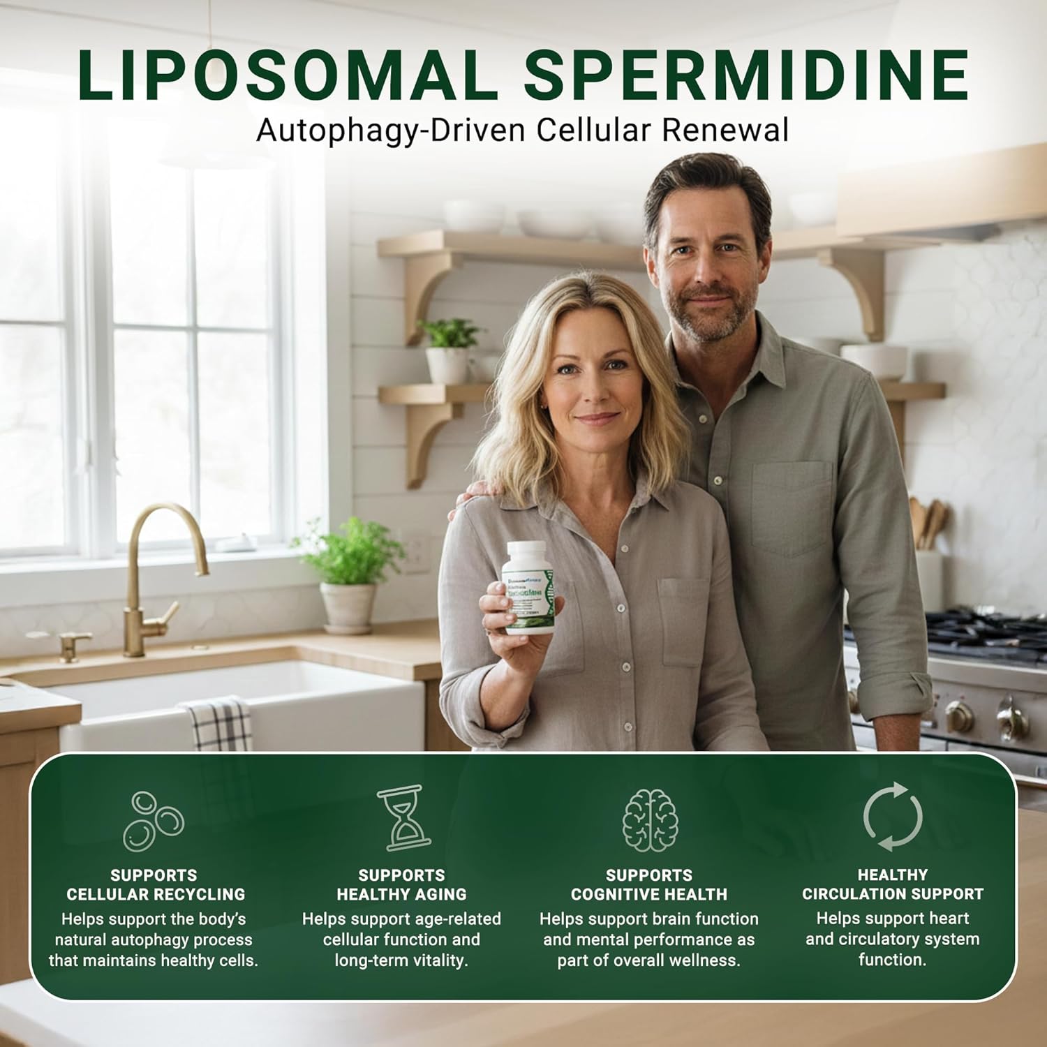 GenuinePurity Espermidina Liposomal 8 mg - 60 Cápsulas - Extracto de Germen de Trigo - Vegano, Sin Gluten, No-GMO