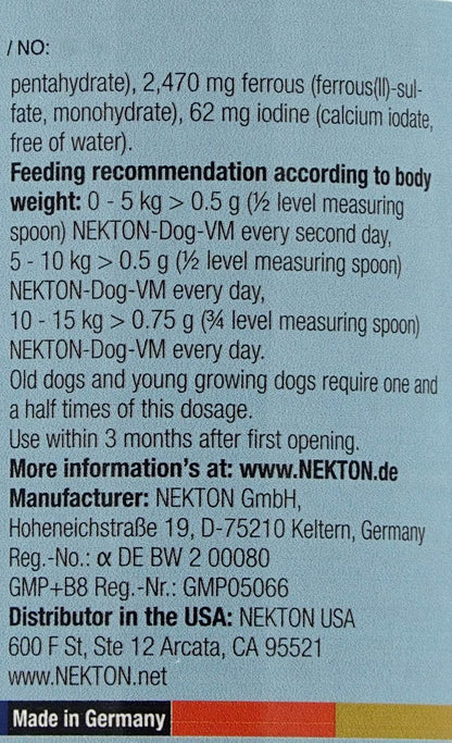 Nekton Dog-VM Canine Vitamin, Mineral, Trace Supplement, 120gm – Image 3