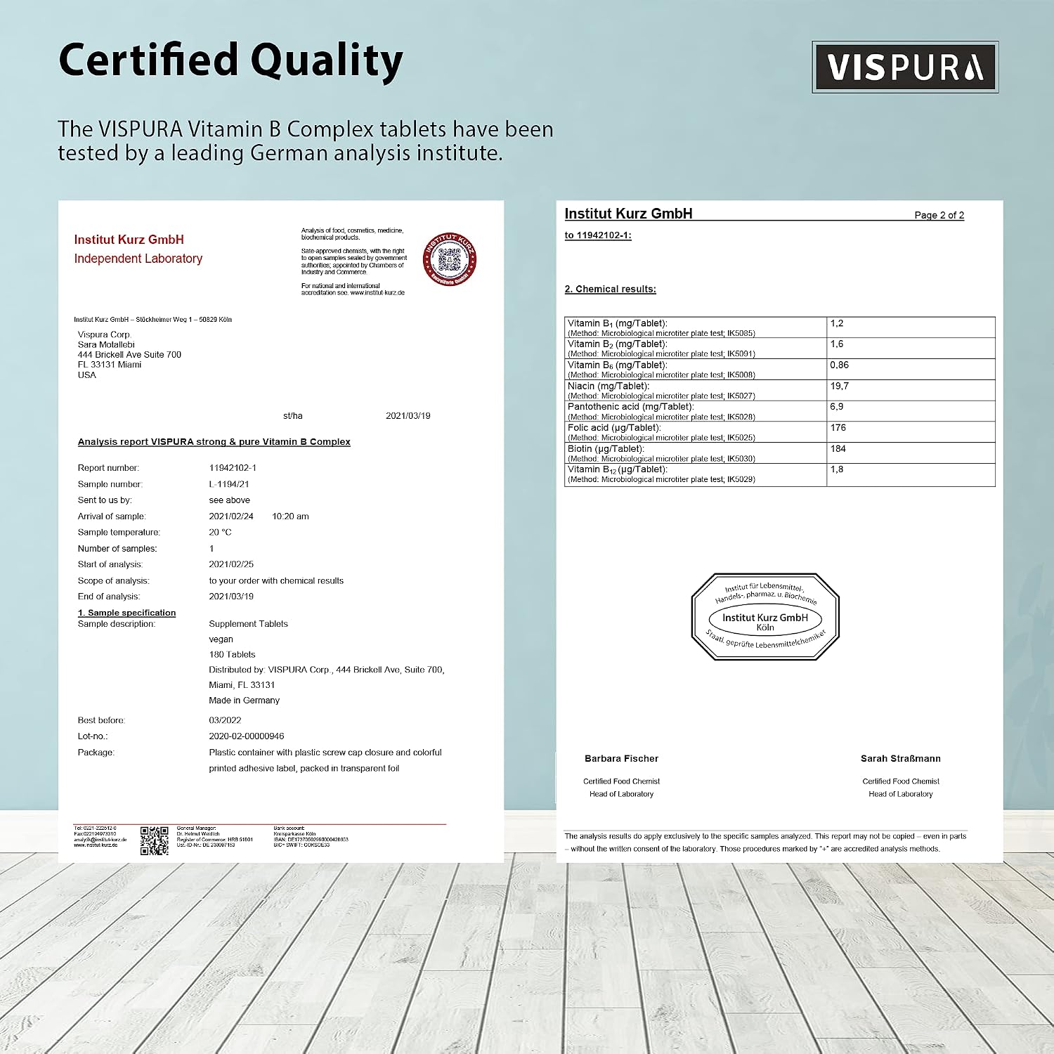 VISPURA Complejo B, 180 Comprimidos Veganos, Todas las Vitaminas B Incluyendo B12, B1, B2, B3, B5, B6, B7, B9, Ácido Fólico, para el Estrés, la Energía y un Sistema Inmunológico Saludable, Suplemento Natural Sin Aditivos