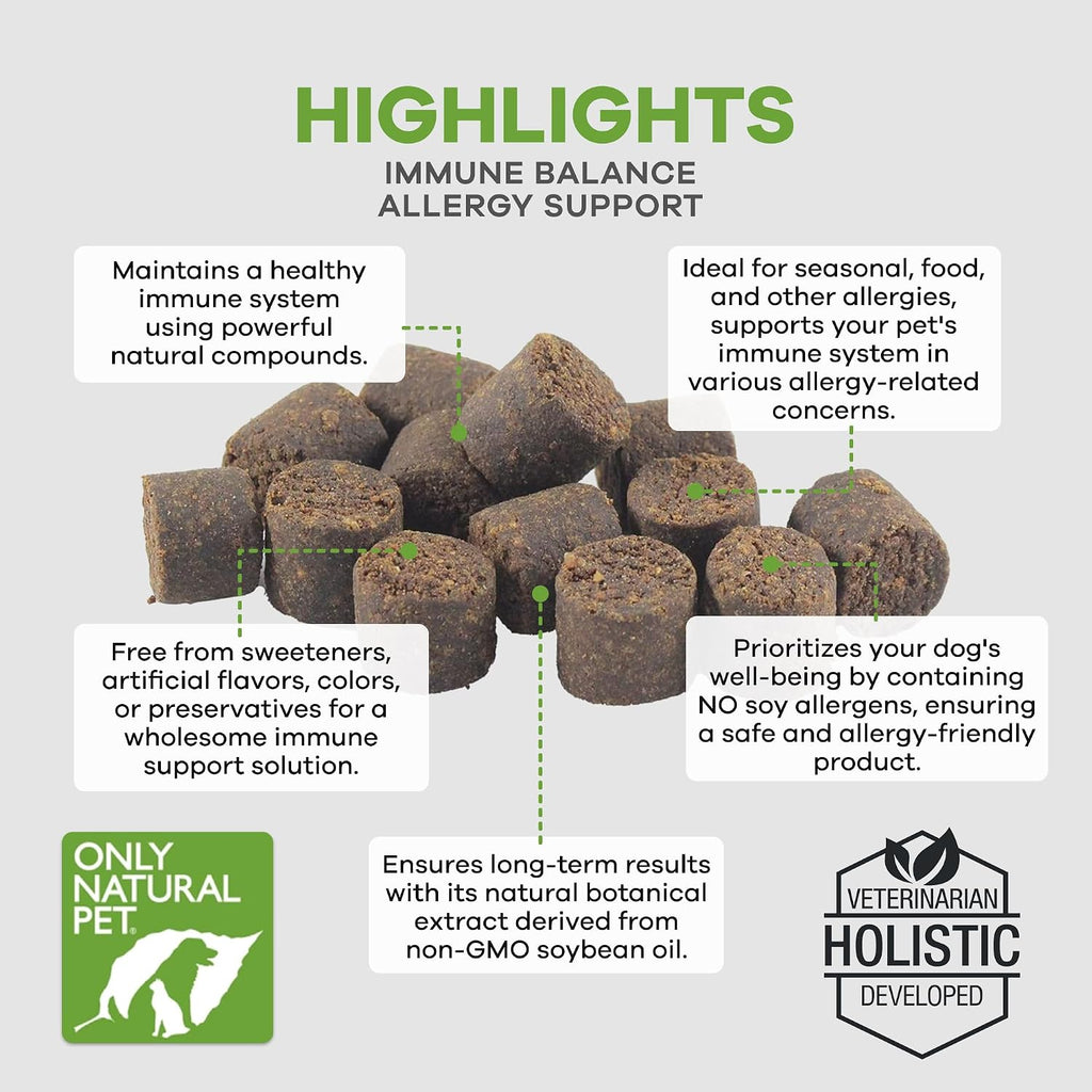 Only Natural Pet Immune Balance - Complemento Inmunológico para Perros y Gatos con Fitoesteroles, 60 Comprimidos