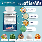 SILVERPEAKS Height Growth Maximizer - 60 Cápsulas con Calcio, Zinc, GABA y Vitamina D3