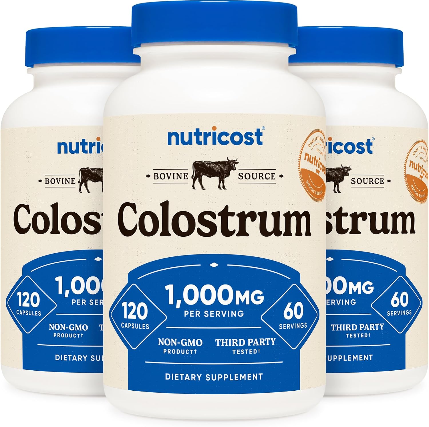Nutricost Calostro 1000mg por Dosis, 360 Cápsulas (3 Botellas)