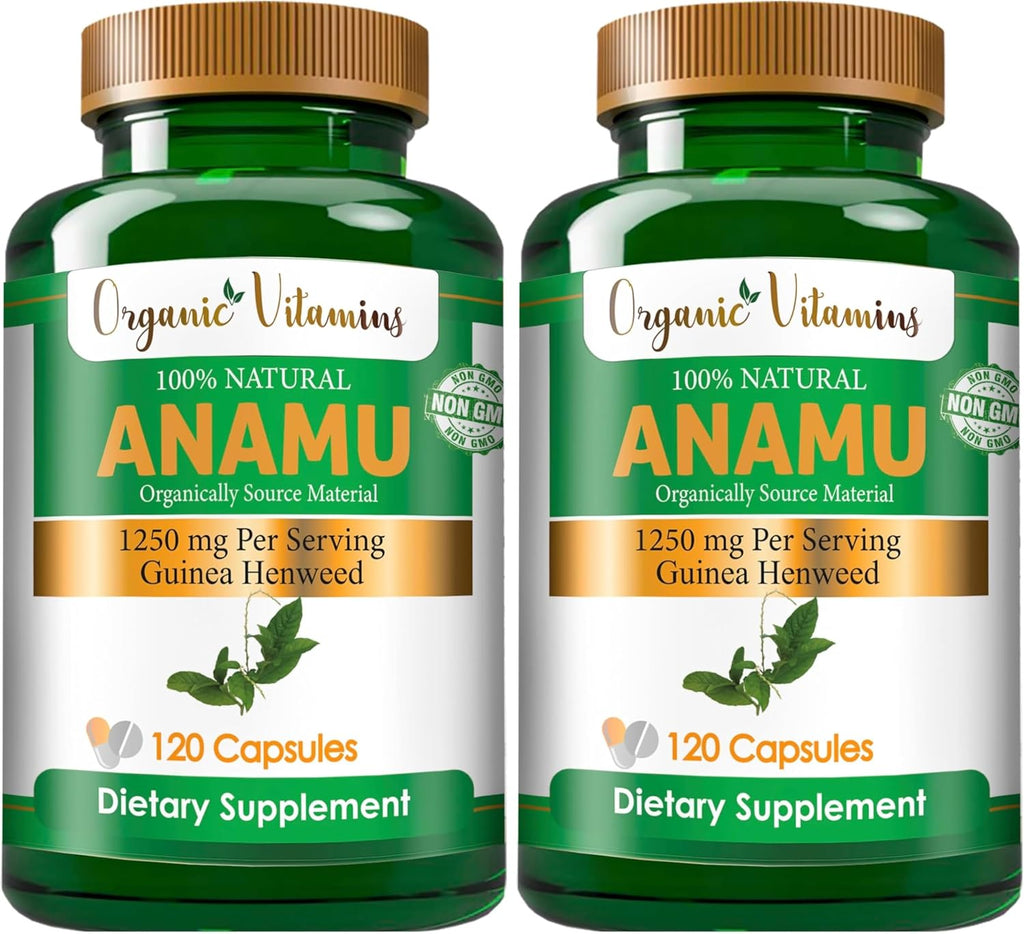 Organic Vitamins Anamu 1250mg 100% Organically Grown 120 Capsules Petiveria Allicea