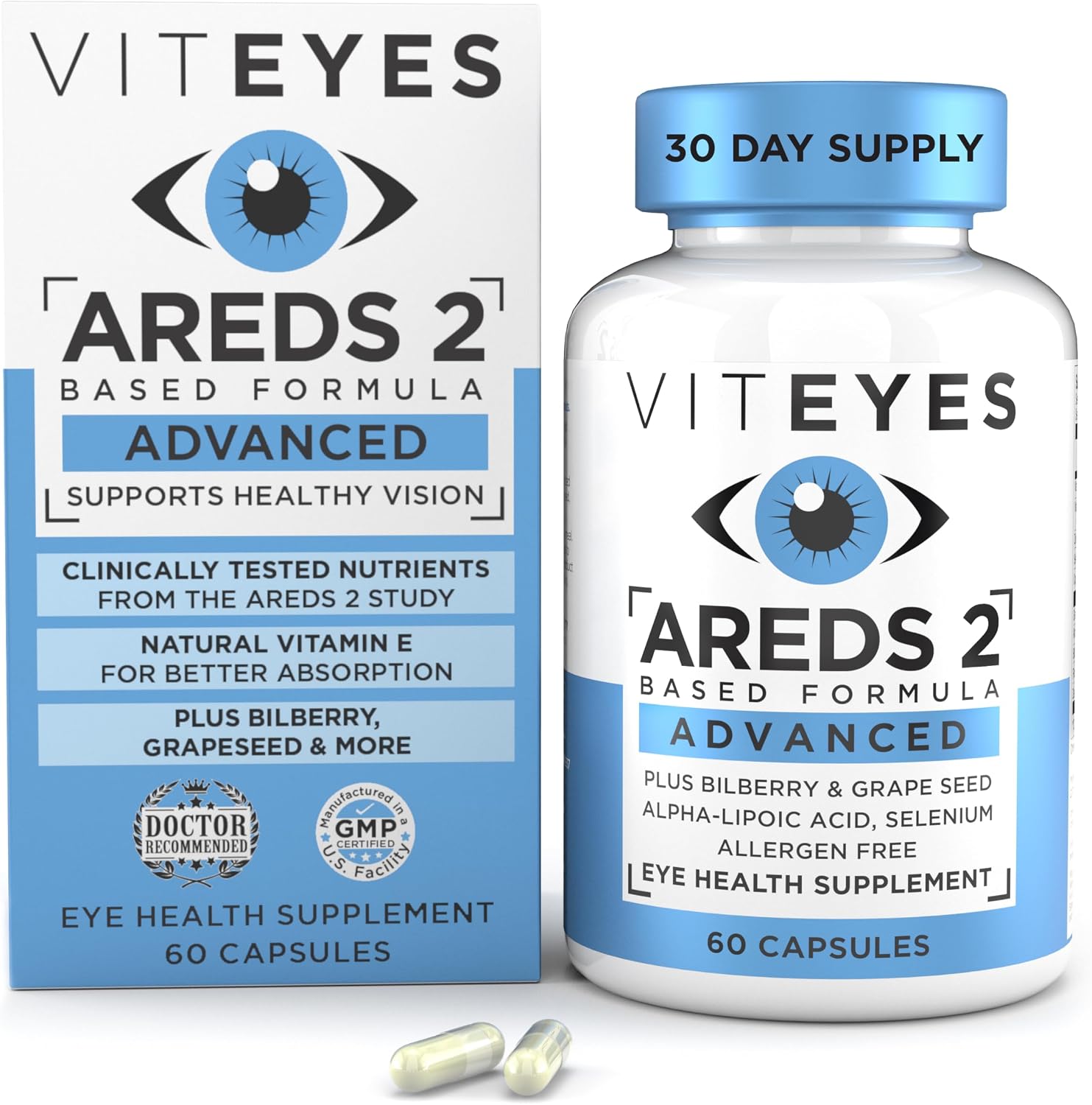 Viteyes AREDS 2 Advanced Complemento Macular con Luteína y Antioxidantes, 60 Cápsulas