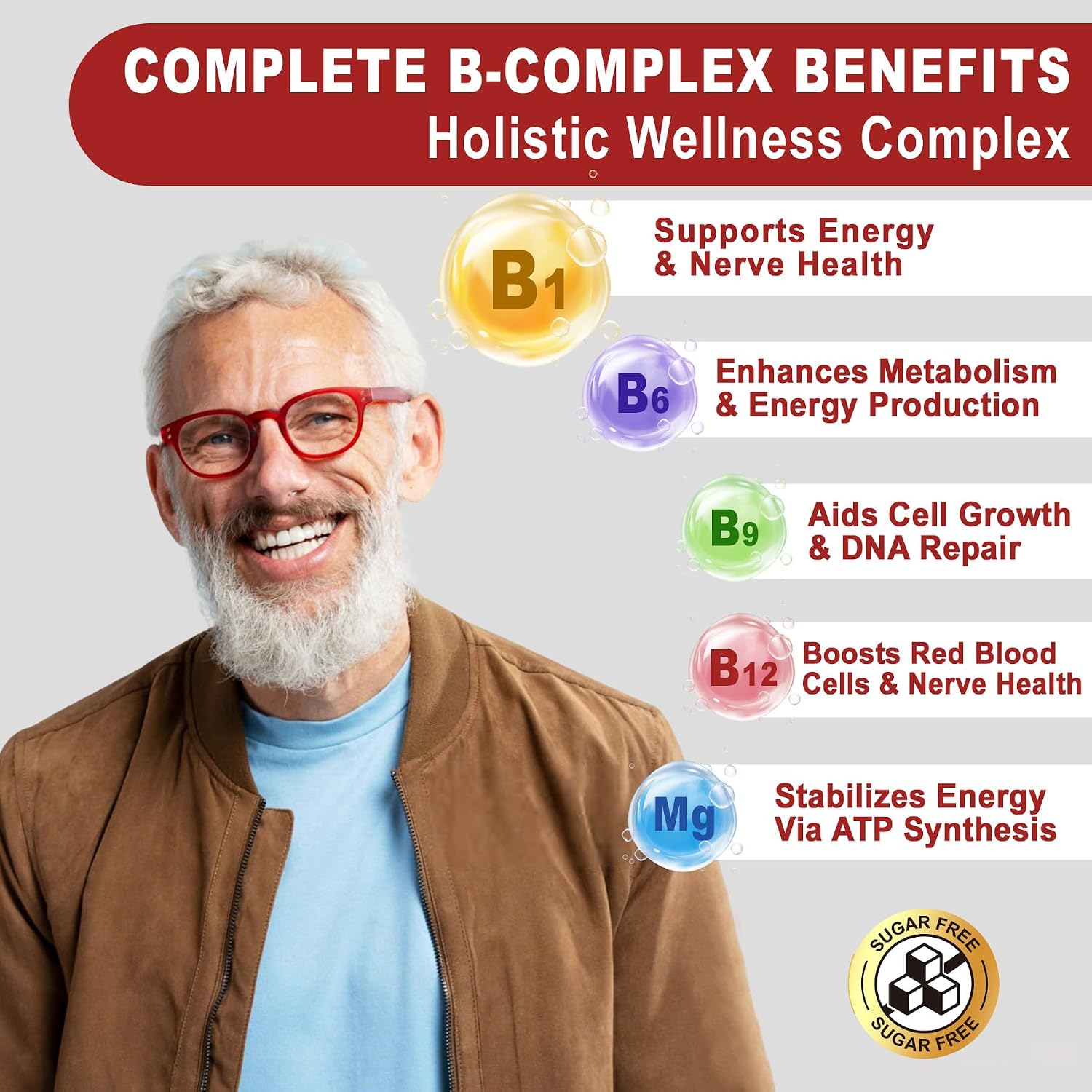 Gominolas de Benfotiamina 500mg – Complejo B con Magnesio – Vegano, Sin Azúcar