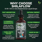 ShilaFlow Shilajit Drops Líquido – Complejo de Shilajit con Sea Moss, Ashwagandha, Zinc, Magnesio y Boro