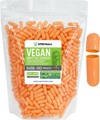 Cápsulas Vacías Veganas Tamaño 00 - 1000 Unidades - Vegetarian Empty Pills - XPRS Nutra (Melocotón)