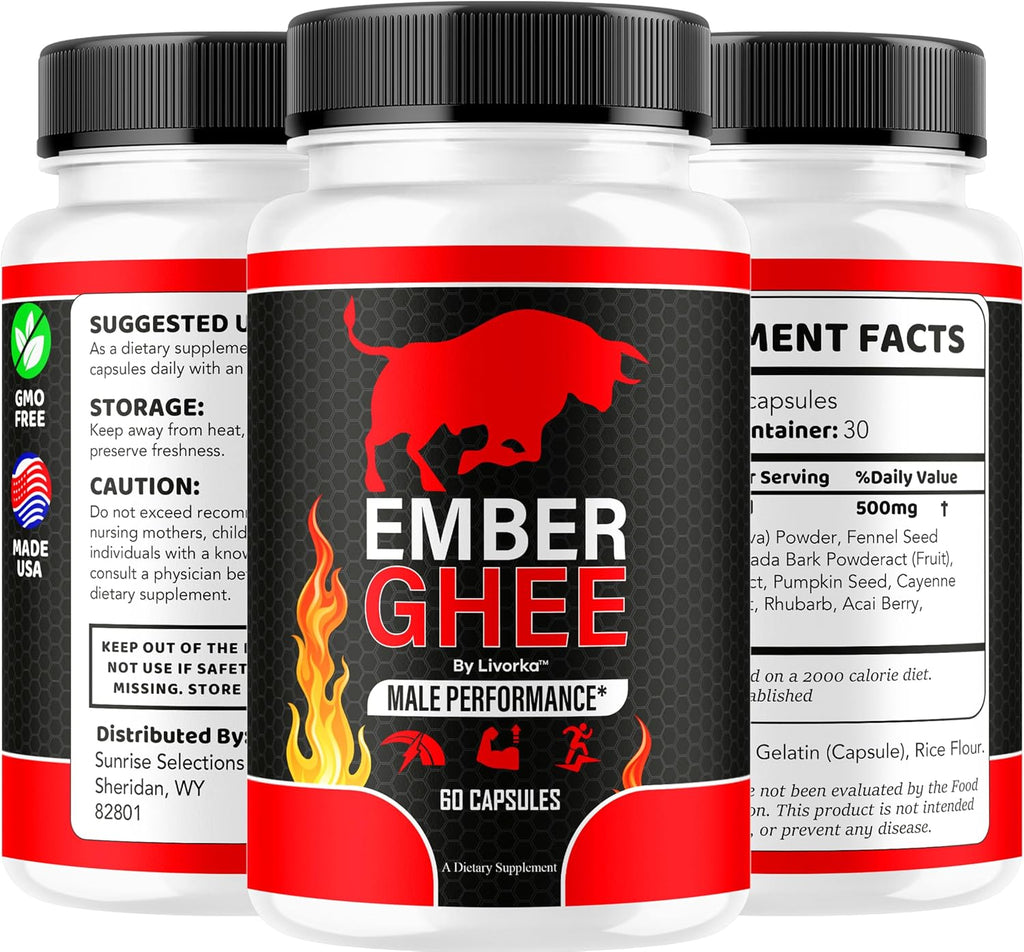 Ember Ghee Pills para Hombres - 5 Pack (300 Cápsulas)