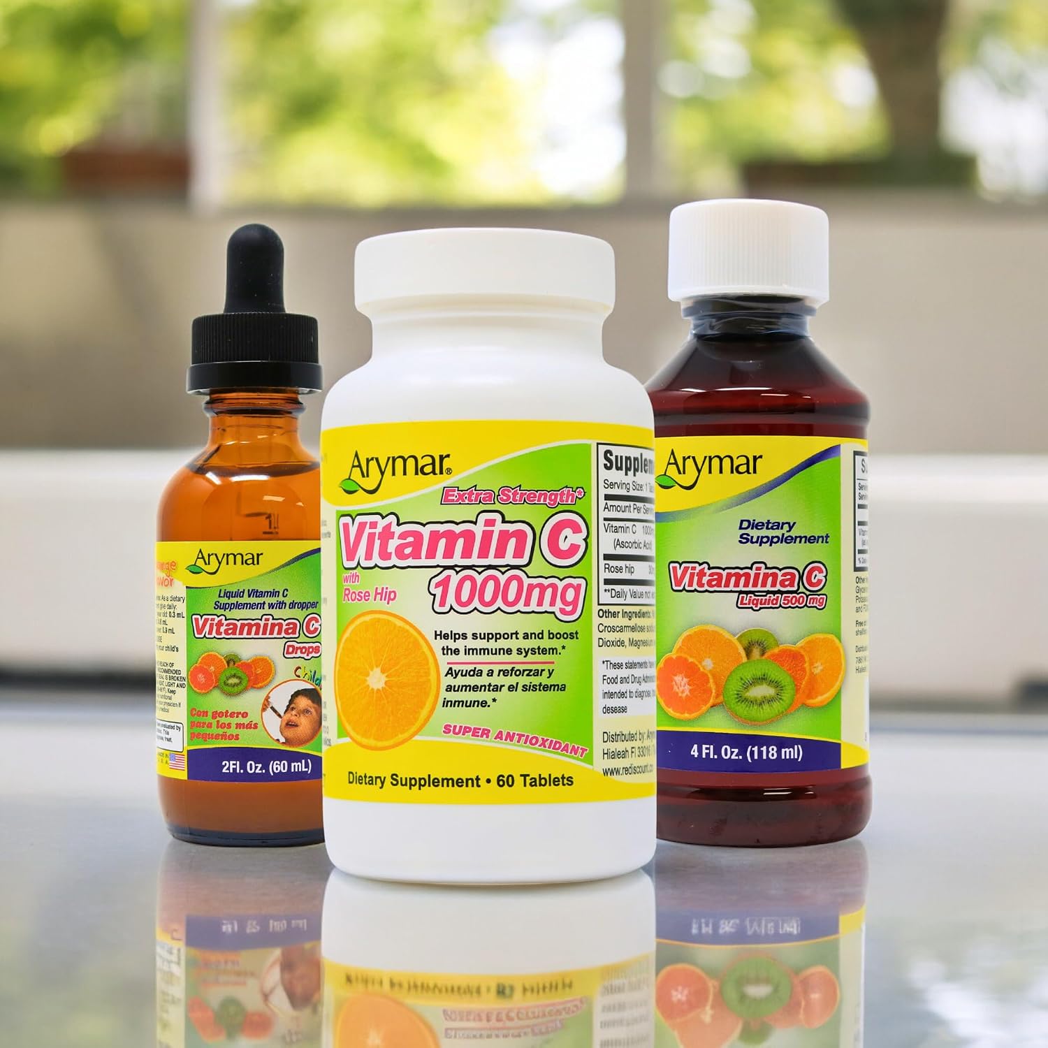 Arymar Vitamina C Líquida para Adultos, Sabor Naranja, 118 ml