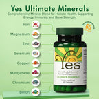 YES Chelated Magnesium & Zinc Multimineral (TRAACS) – 60 Cápsulas Veganas