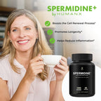 HUMANX Spermidine+ – Cápsulas de Extracto de Germen de Trigo Rico en Espermidina, Zinc y Tiamina