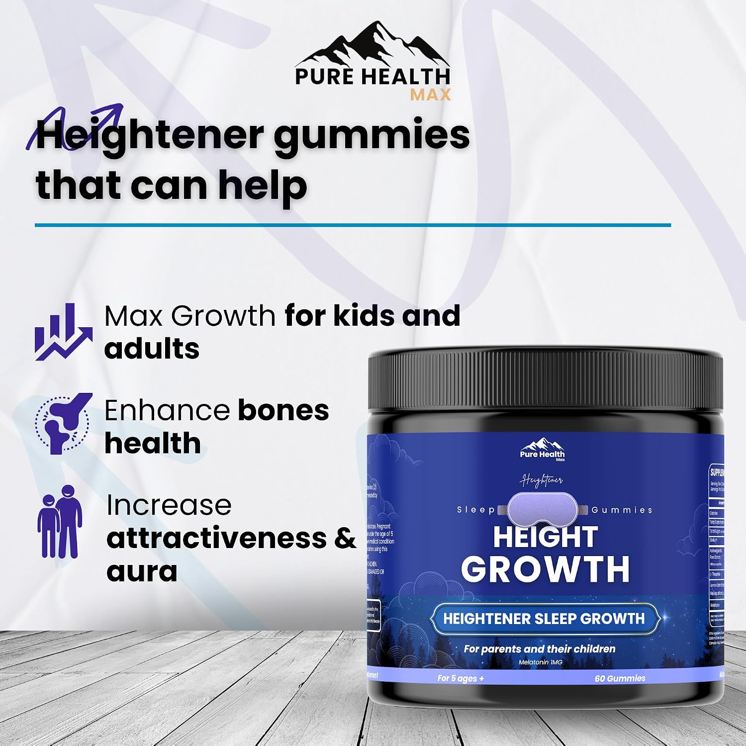 Heightener Gominolas de Crecimiento con Calcio y Melatonina - 60 gominolas