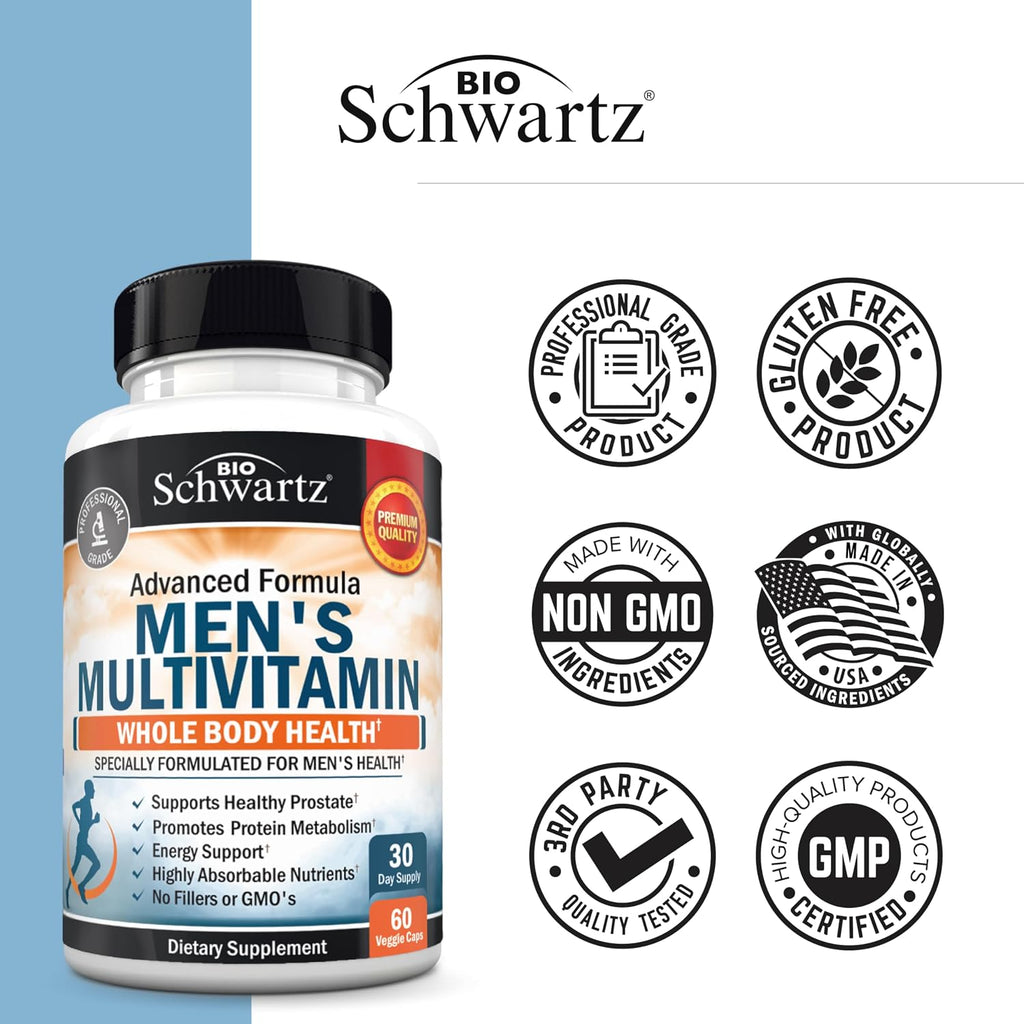 Multivitamínico para Hombres con Vitamina C, A, B, D3, E y Zinc - 60 Comprimidos