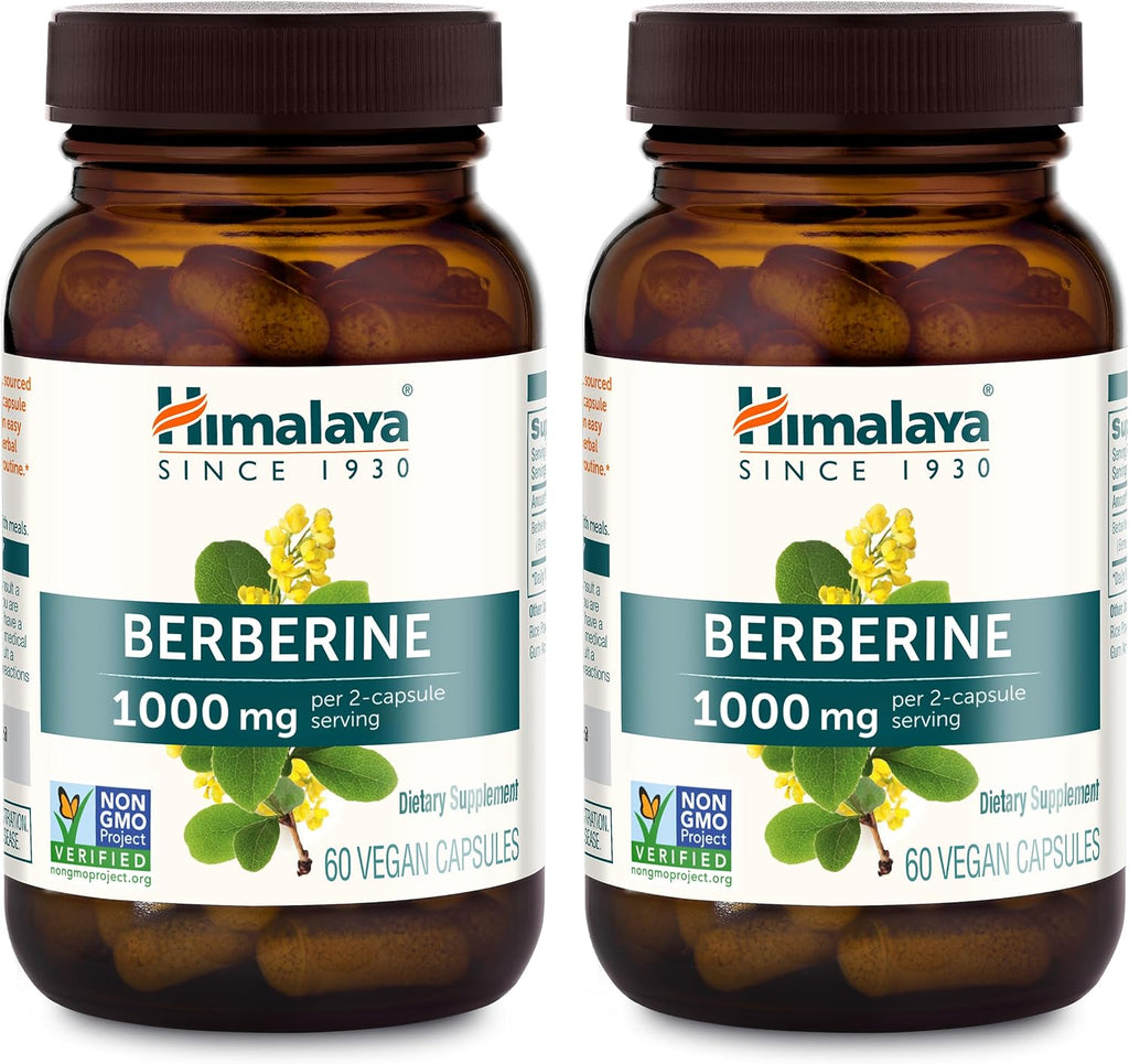 Himalaya Berberine 1000 mg - 60 Cápsulas Vegetales - Complemento Alimenticio Vegano sin Gluten
