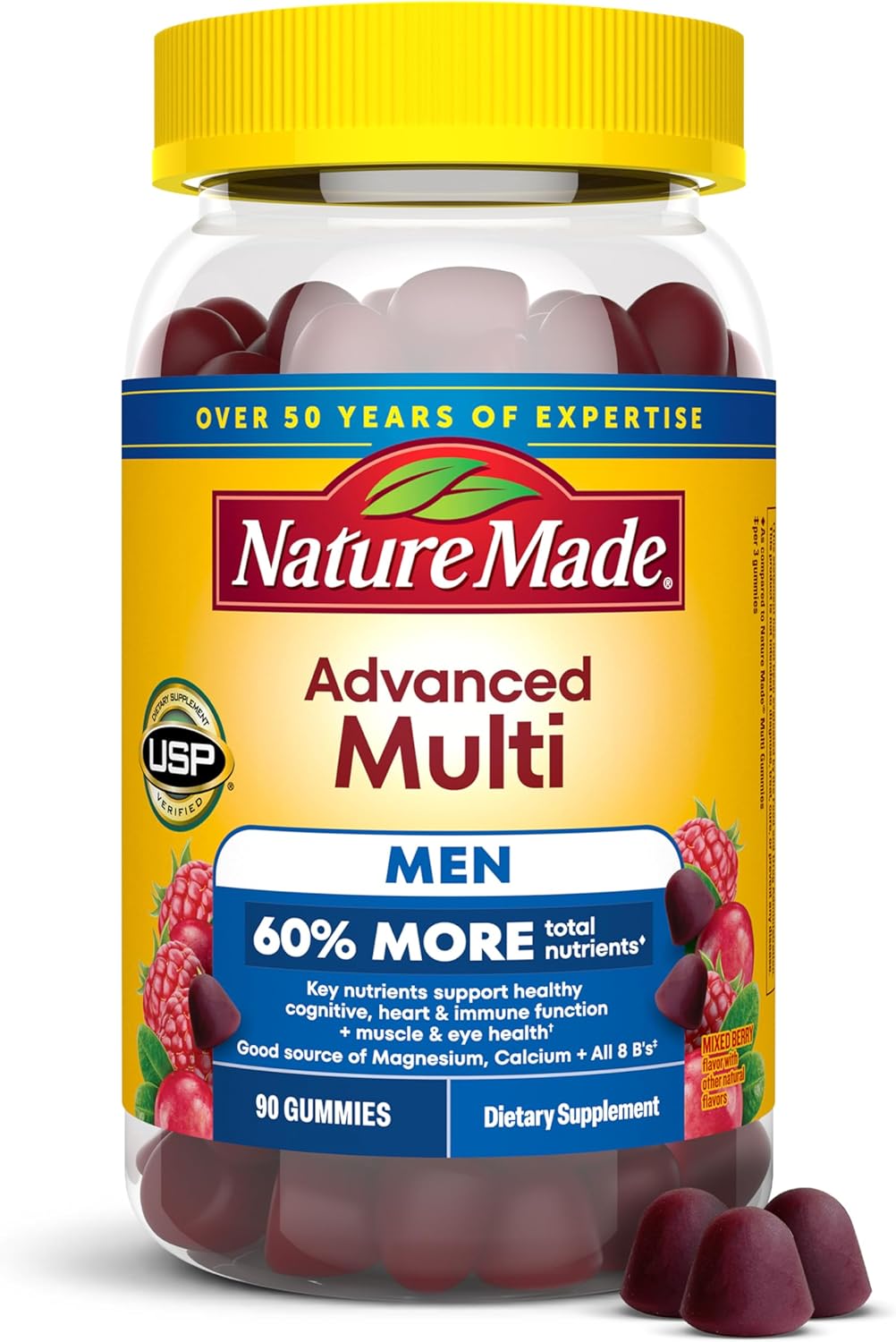 Nature Made Advanced Multivitamínico para Hombres Gomitas - 90 Gomitas, 30 Días