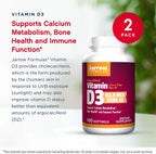 Jarrow Formulas Vitamina D3 2500 IU - 200 Cápsulas Blandas (Pack de 2)