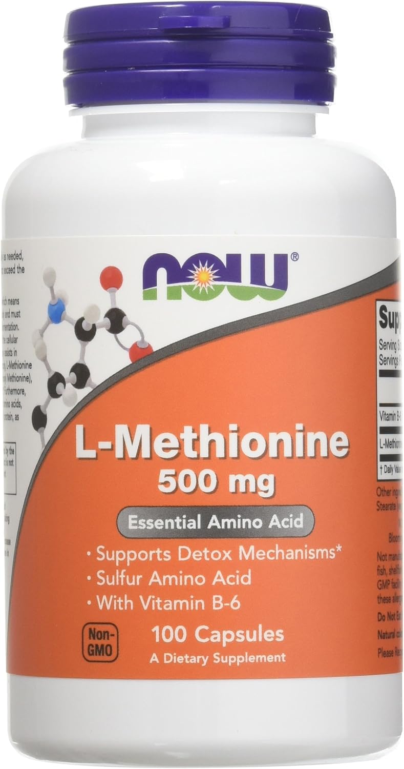 NOW Foods L-Methionine 500 mg - 100 Capsules (3-Pack)