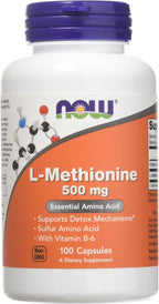NOW Foods L-Methionine 500 mg - 100 Capsules (3-Pack)