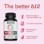 Zhou Methyl B12 - Metilcobalamina 5000 mcg - 60 Microgrageas Veganas