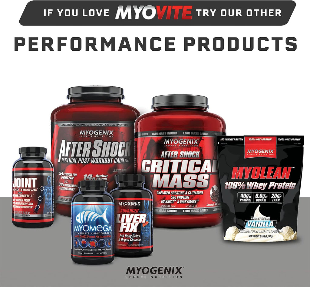 Myogenix Myovite Multivitamínico – 44 Paquetes – Fórmula Avanzada para Atletas