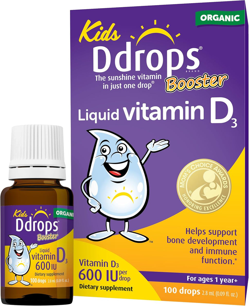 Ddrops Kids Booster 600 UI 100 Drops - Liquid Vitamin D3 for Kids