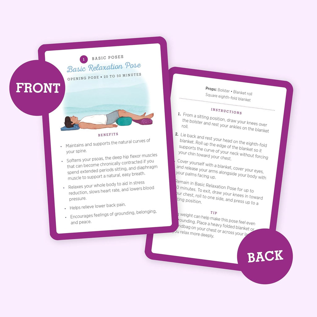 Cartas de Yoga Restaurativo para Principiantes: Posturas Suaves para la Relajación y la Sanación