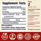 NoMiLu Vitamina B1 Benfotiamina 500mg – Suplemento de Tiamina Ultra-Biodisponible