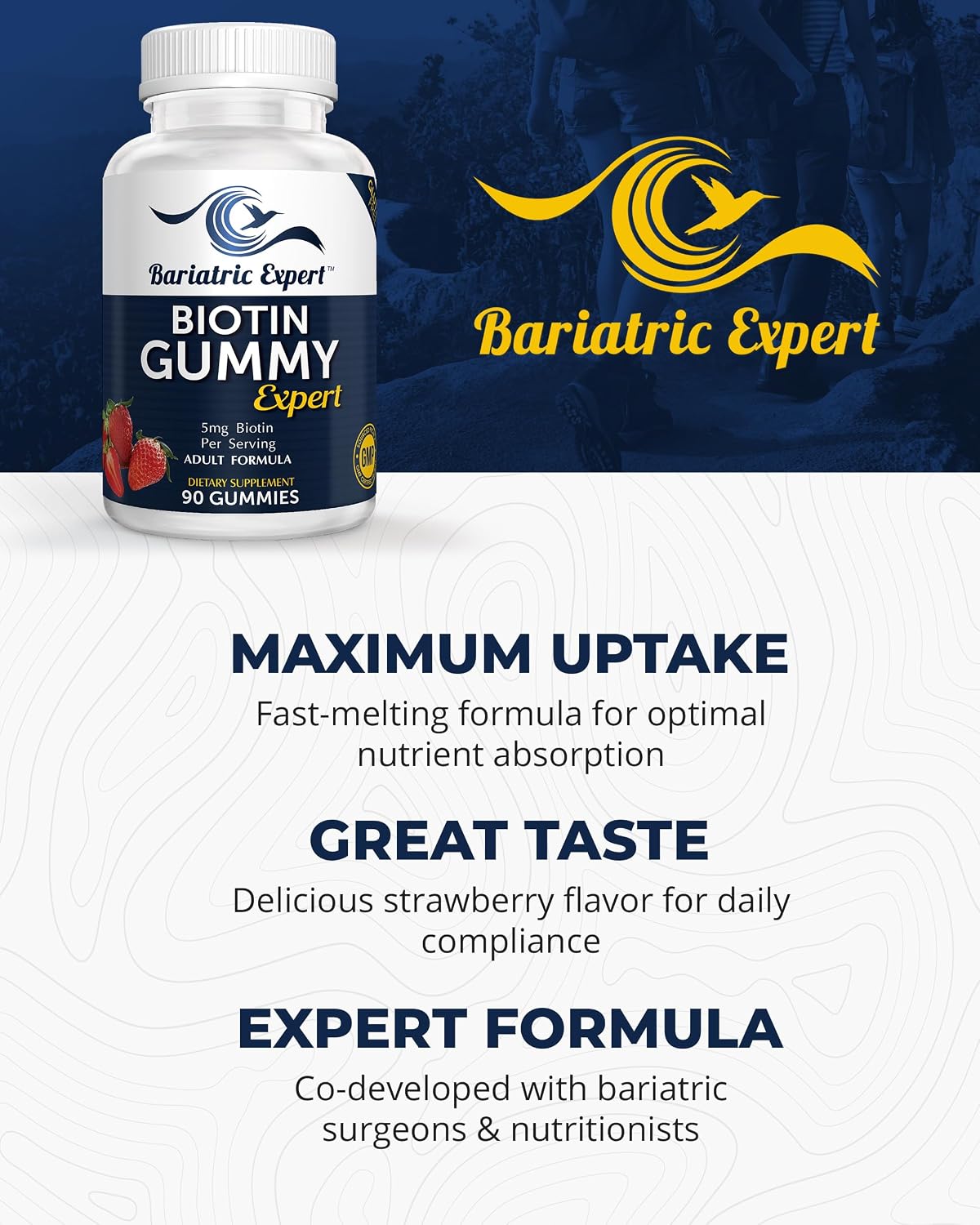 Bariatric Expert Biotina – Gominolas de biotina postcirugía bariátrica, 90 uds.