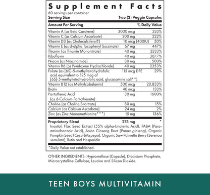 Michael's Health Teen Boys Multivitamínico Diario, 120 Cápsulas Vegetarianas, Kosher – Image 2