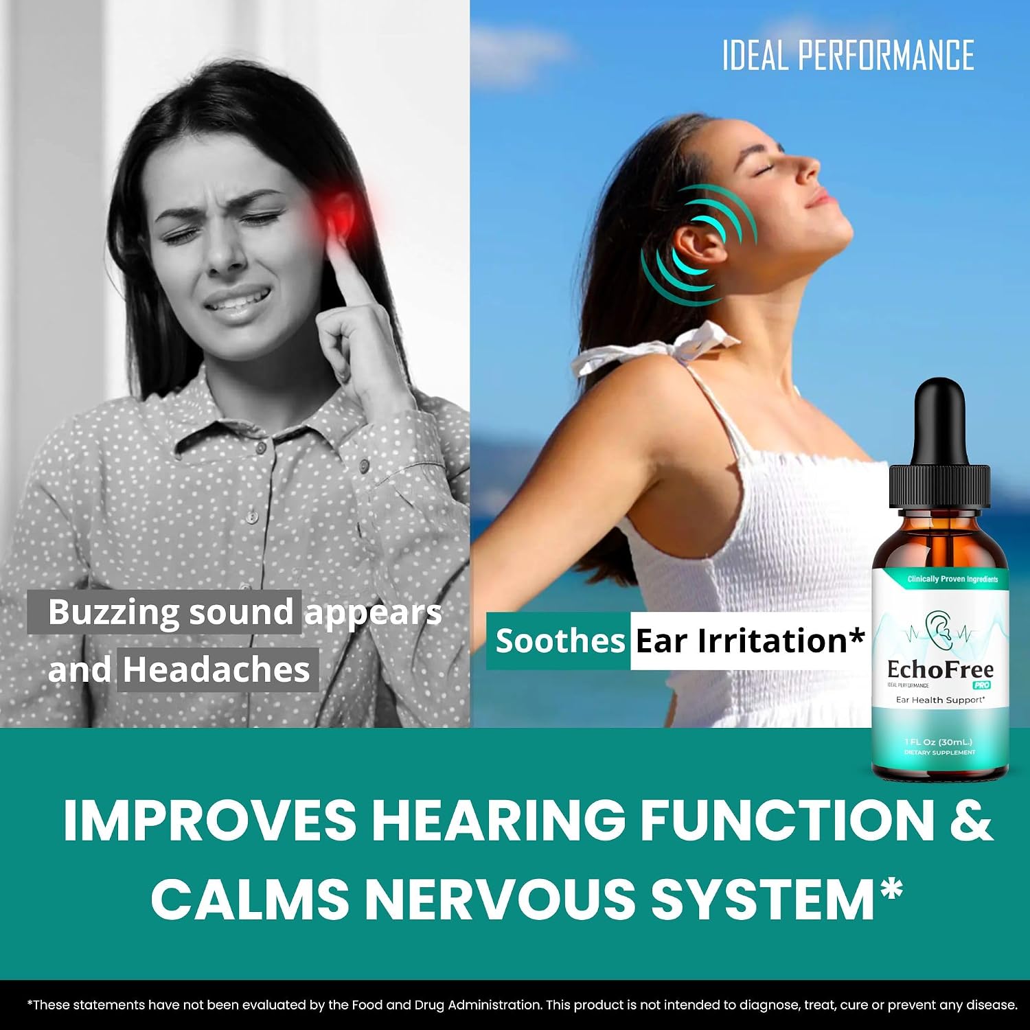 Echo Free Tinnitus Drops - Complemento Alimenticio en Gotas (3 Envases)