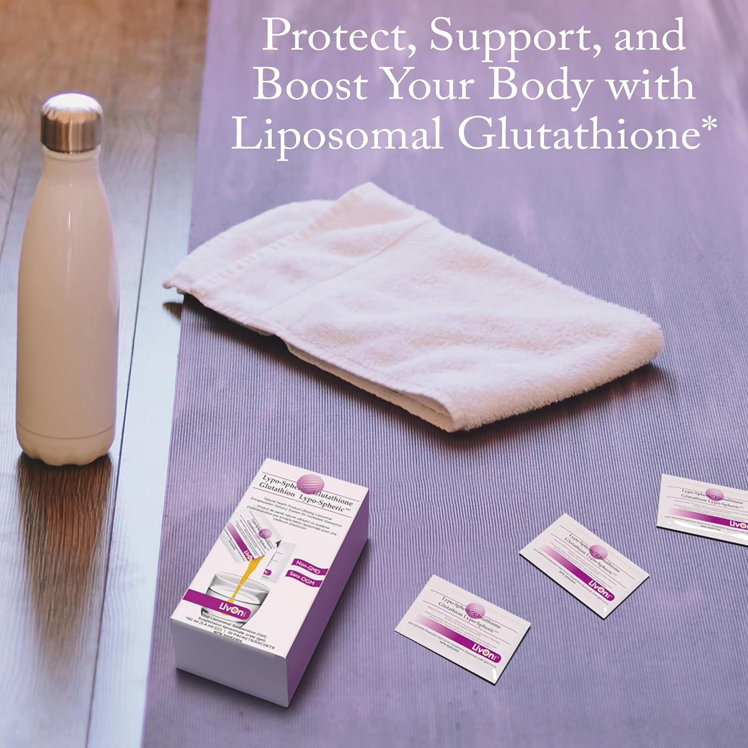 Lypo–Spheric Glutathione - 2 Cartons (60 Packets) – 450 mg Glutathione per Packet – Liposomal Encapsulation for Enhanced Absorption