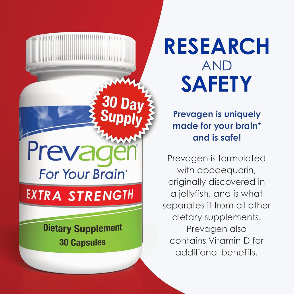 Prevagen Extra Strength - 30 Cápsulas (1 Mes) | Con Apoaequorina 20 mg y Vitamina D3