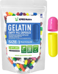 XPRS Nutra Cápsulas Vacías Tamaño 1 - 100 uds Cápsulas de Gelatina de Bovino - Cápsulas para Rellenar Suplementos (Multicolor)