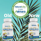 Palmara Health Extra Strength Monolaurin 1.600 mg por Dosis, 800 mg por Cápsula